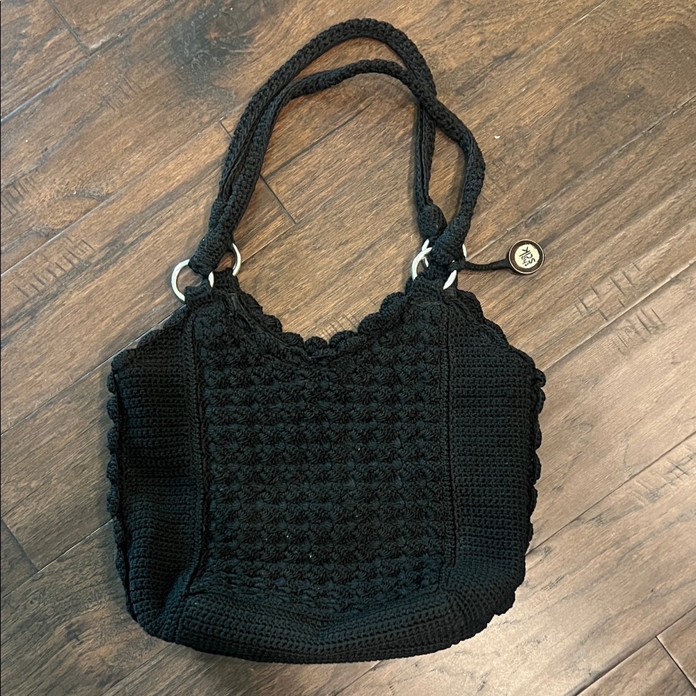 The Sak Black Crochet Shoulder Bag - Picture 2 of 4